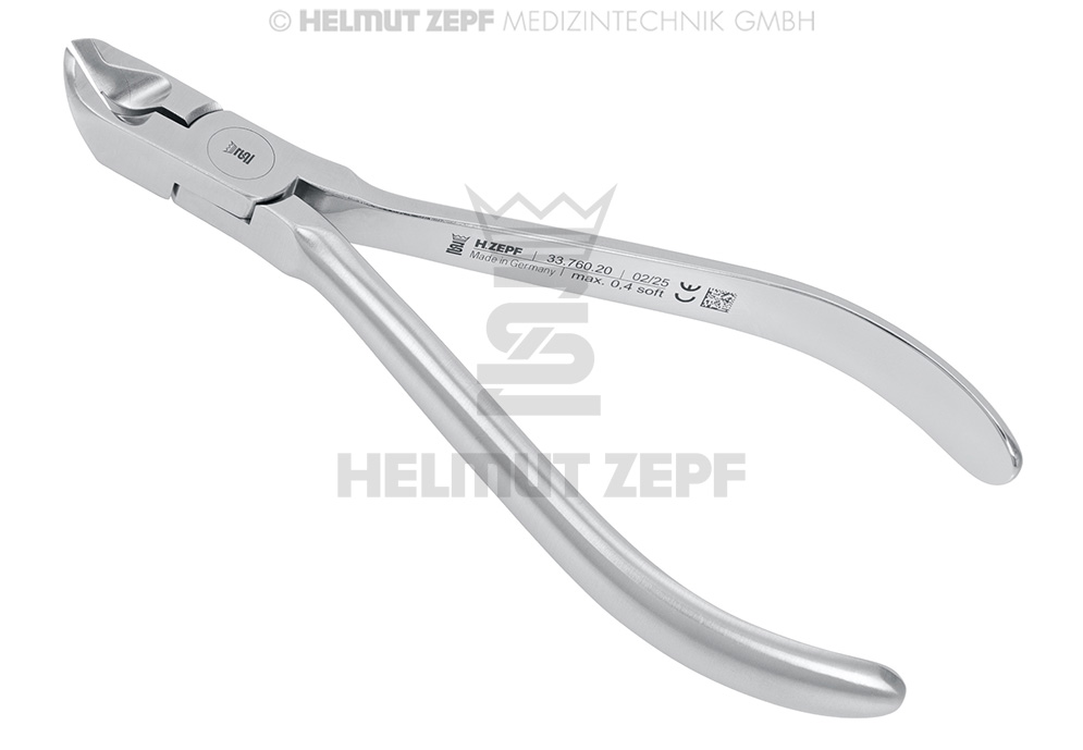 LIGATURENSCHNEIDER 45° 12CM DRAHT Ø 0,4MM, SOFT EINSÄTZE AUS HARTSTAHL