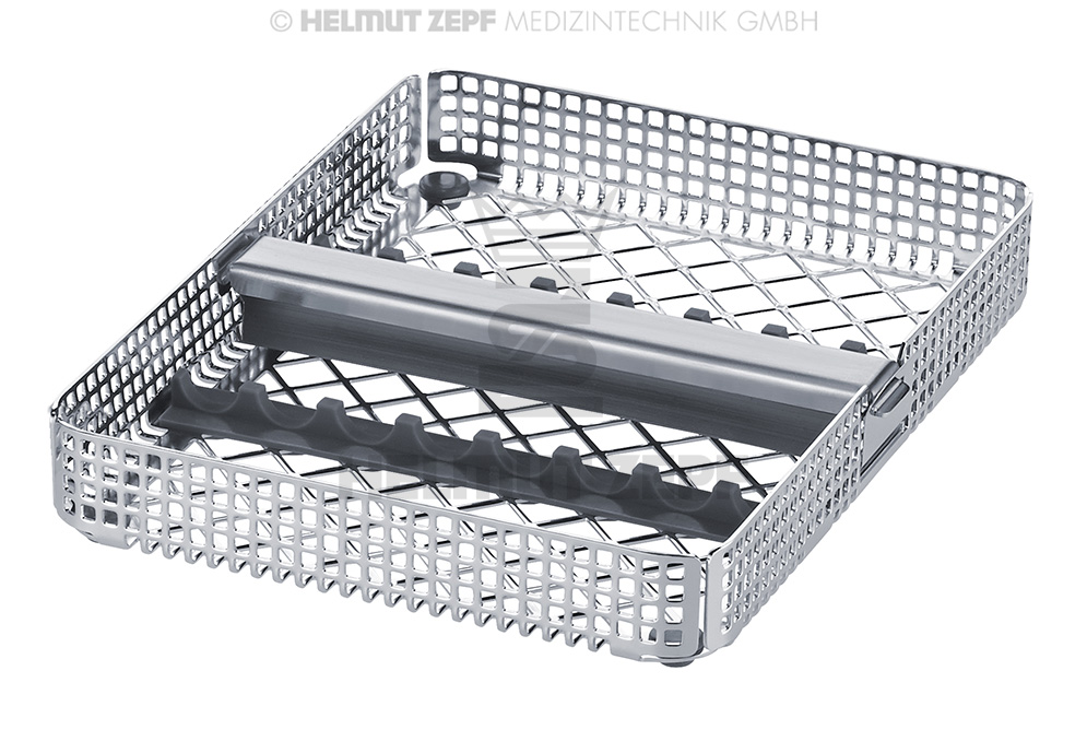 PANIER POUR LAVAGE 1/2 AVEC 2 SUPPORTS POUR INSTRUMENTS ET 1 PRESSEUR,