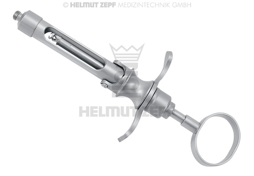 [1970004US] SERINGUE À CARPULE CYLINDRIQUE INOXY. 1,8CCM, DOUBLE-ASPIRATION, FILETAGE US, ANNEAU