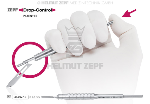 [4600718] MANCHE DE BISTOURI DROP-CONTROL AVEC DÉCLENCHEUR DE LAME À UNE SEULE MAIN