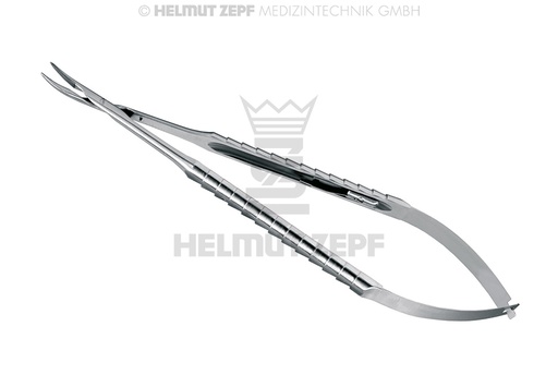 [4101117TC] MICRO PORTE AIGUILLE DENTELÉ, TC, 18 CM,ZEPF-LINE POINTE FINE, COURBÉ, AVEC CRÉMAILLÈRE