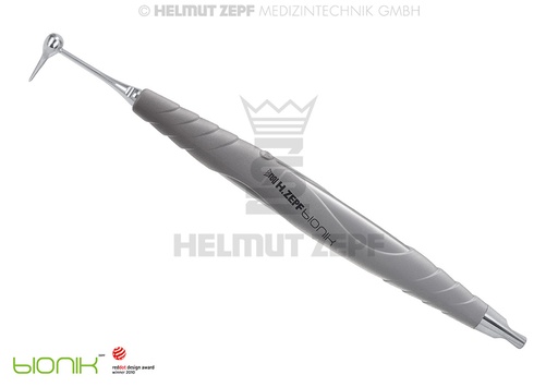 [1926509] ÉLÉVATEUR POUR PROTHÈSES DENTAIRES D'APRÈS DR. WIETZORKE DANS LE MANCHE BIONIK, GRIS