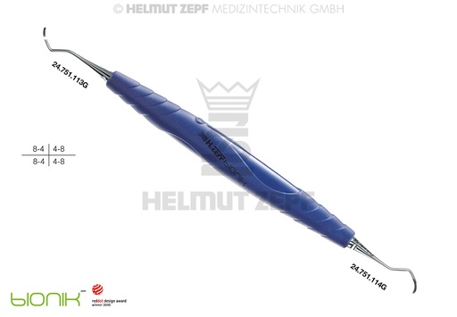 [2420713G] ZEPF-BIONIK, CURETTE SPÉCIALE GRACEY 13-14, BLEUE DE COBALT,