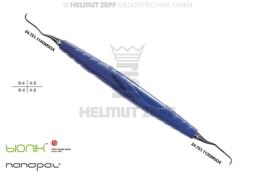 [2420713GM5OX] ZEPF-BIONIK, CURETTE SPÉCIALE GRACEY 13-14, M5 BLEU DE COBALT,