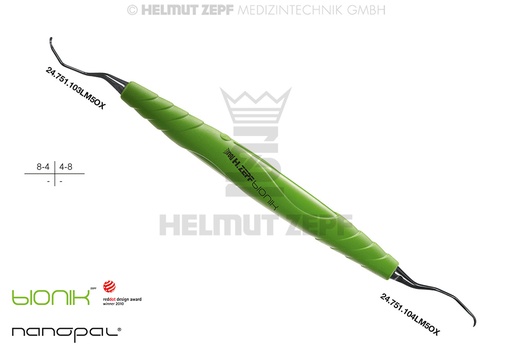 [2420803LM5OX] ZEPF-BIONIK, CURETTE UNIVERSELLE LANGER, FIG. 3/4 M5, 1ÈRE TIGE PLUS LONGUE D'ENV. 3MM,