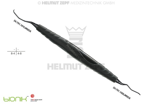 [2421001LM5OX] ZEPF-BIONIK, CURETTE UNIVERSELLE LANGER, FIG. 1/2 M5, 1ÈRE TIGE PLUS LONGUE D'ENV. 3MM,