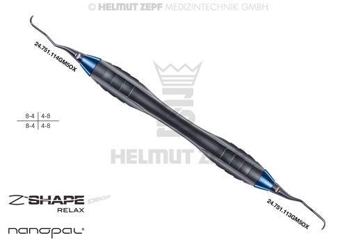 [2422713GM5OX] CURETTE SPÉCIALE GRACEY 13/14 M5 1ER TIGE ENV. 3 MM PLUS LONG, MANCHE Z-SHAPE RELAX, BLEU DE COBALT,