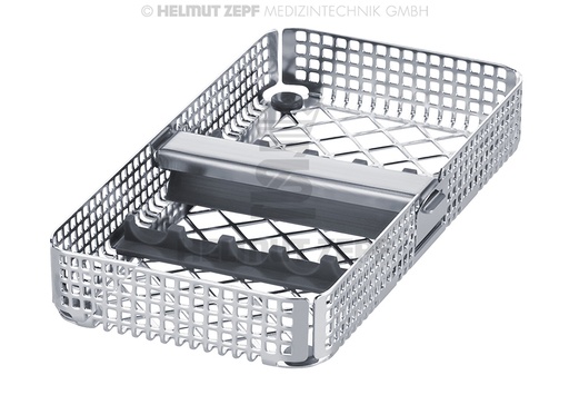 [8518200] PANIER POUR LAVAGE 1/3 POUR 5 INSTRUMENTS, AVEC DEUX SUPPORTS POUR INSTRUMENTS ET